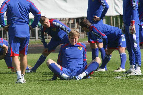 Russian national football team holds open training session