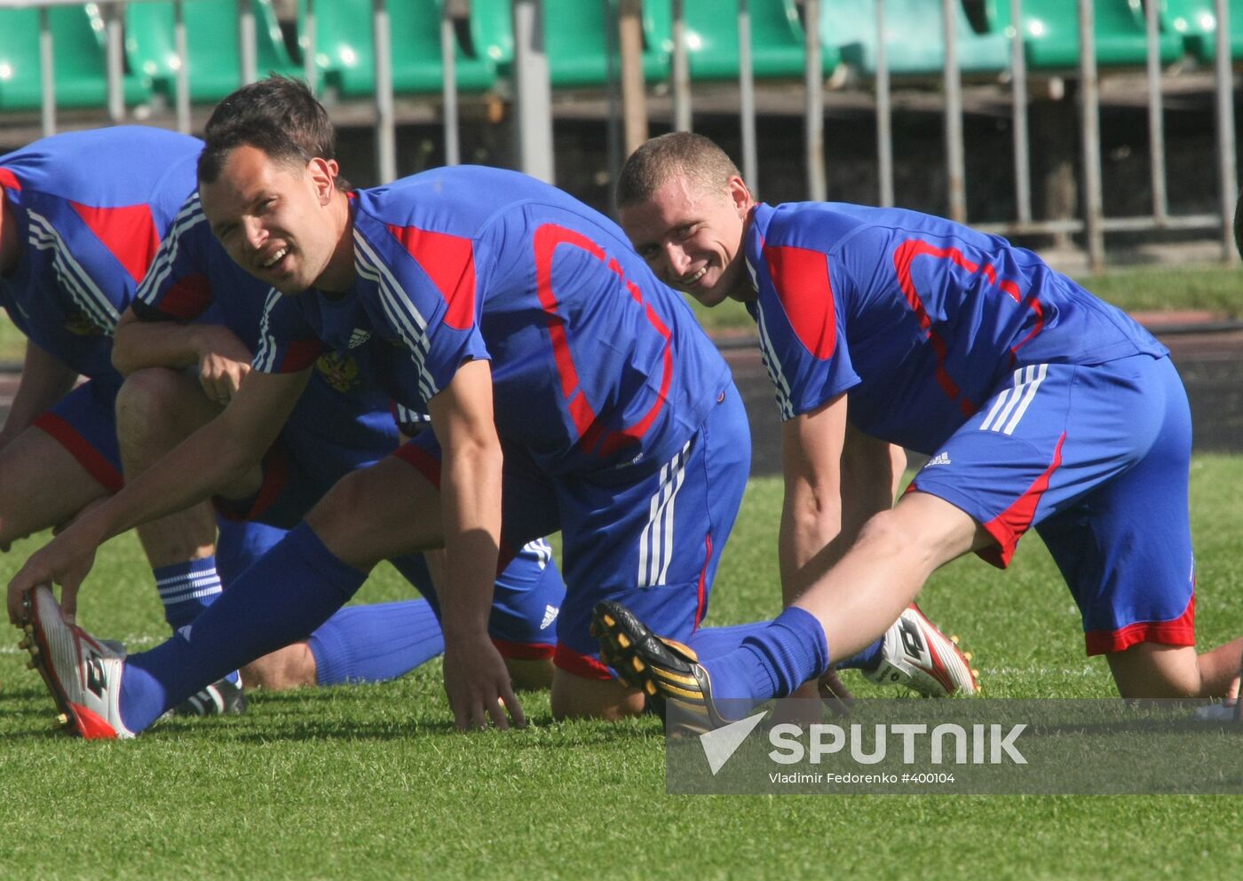 Russian national football team holds open training session