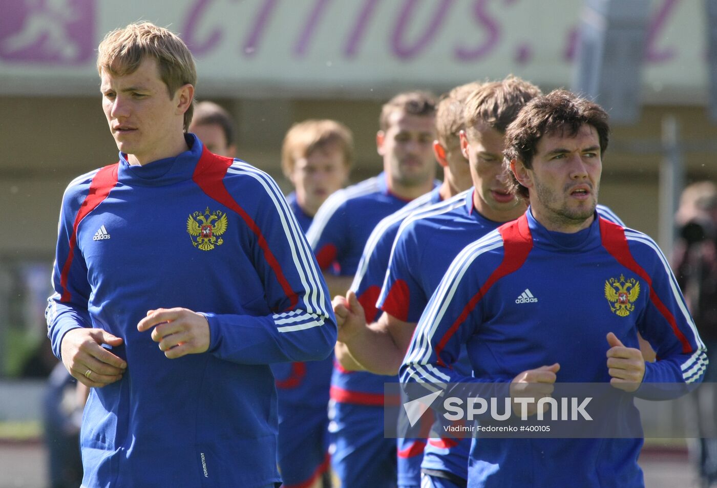 Russian national football team holds open training session