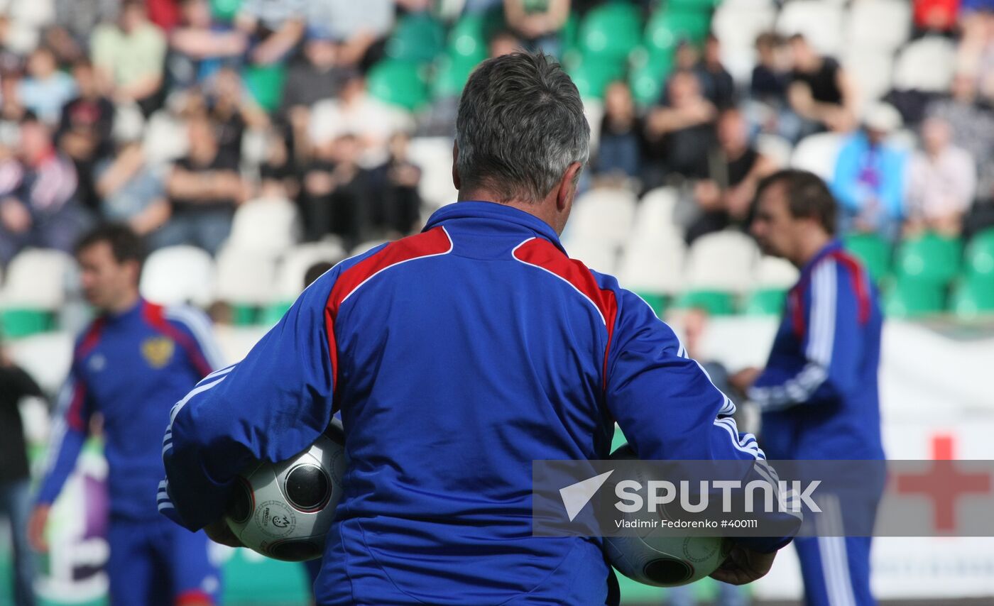 Russian national football team holds open training session