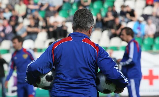 Russian national football team holds open training session