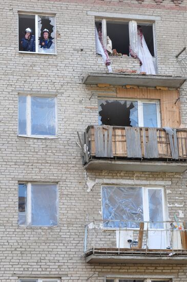 Aftermath of tornado in Krasnozavodsk near Moscow