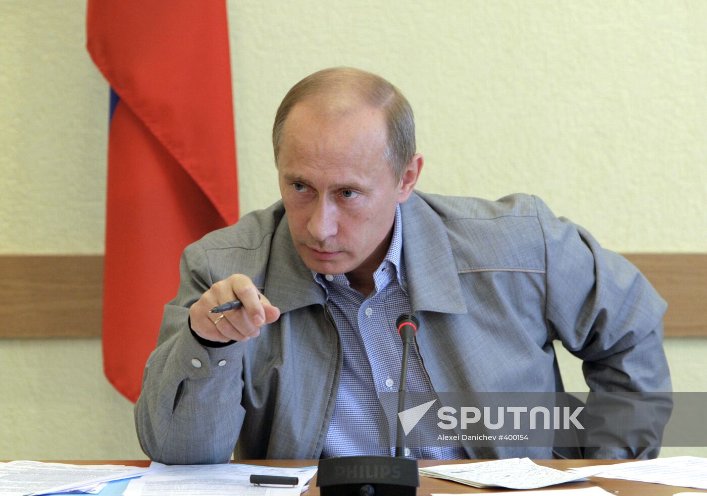 Prime Minister Vladimir Putin conducts meeting in Pikalyovo