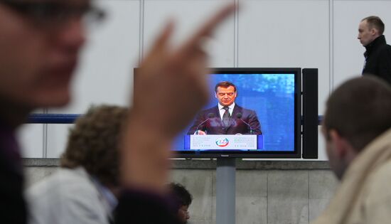 President Dmitry Medvedev's speech broadcast live