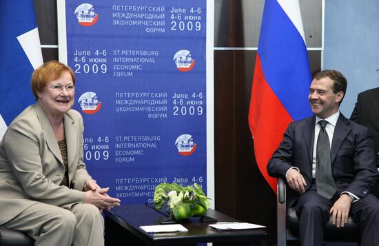 President Medvedev meets with his Finnish counterpart