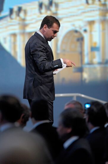 Russian President Dmitry Medvedev at St. Petersburg Forum