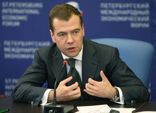 President Dmitry Medvedev taking part in PIEF