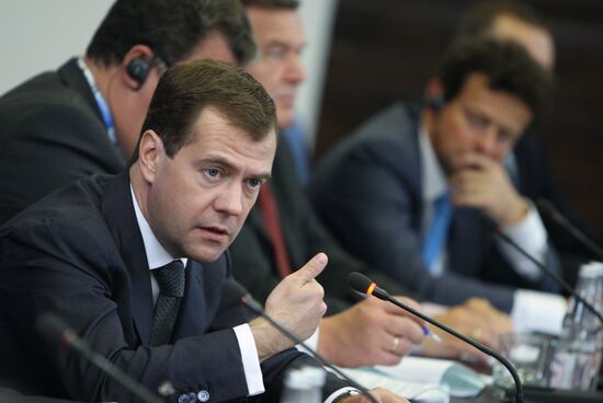 Russian President Dmitry Medvedev at St. Petersburg Forum