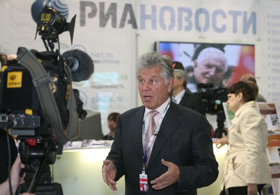 Pavel Ipatov gives interview at St. Petersburg Forum