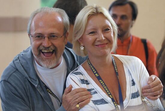 Vladimir Khotinenko and his wife. Kinotavr Film Festival in Soch
