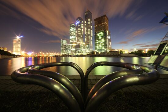 Moscow-City at night