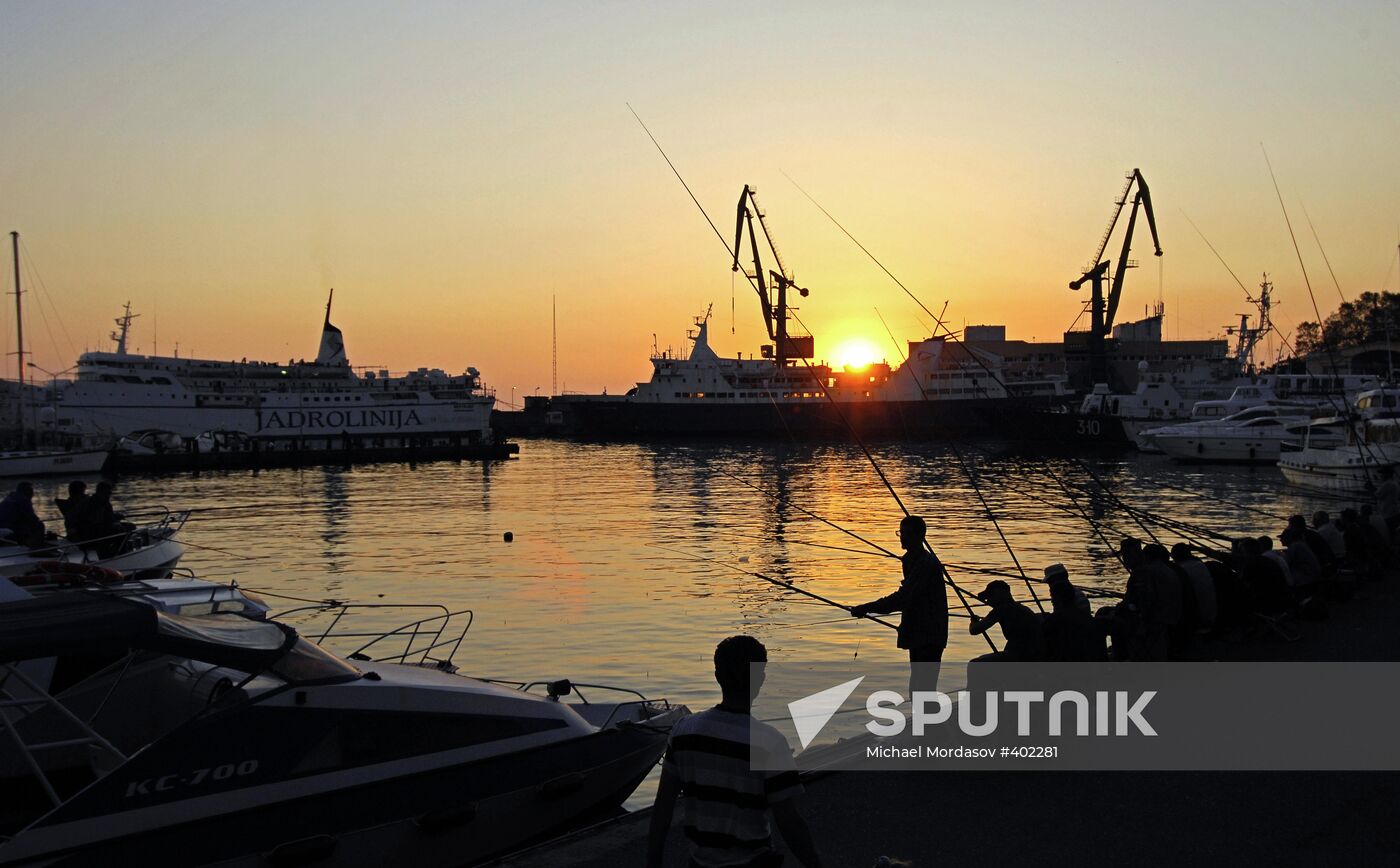 Fishing in Sochi's port
