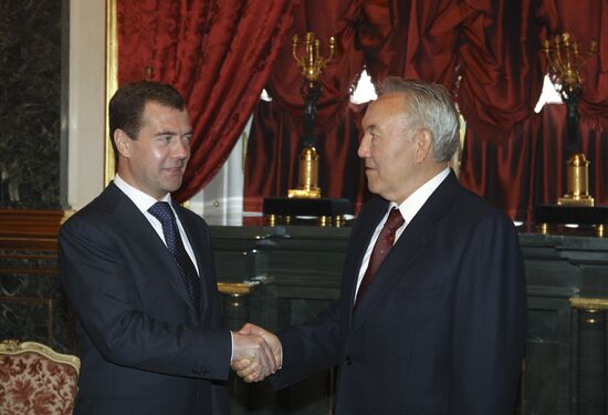 Dmitry Medvedev and Nursultan Nazarbayev meet in Moscow