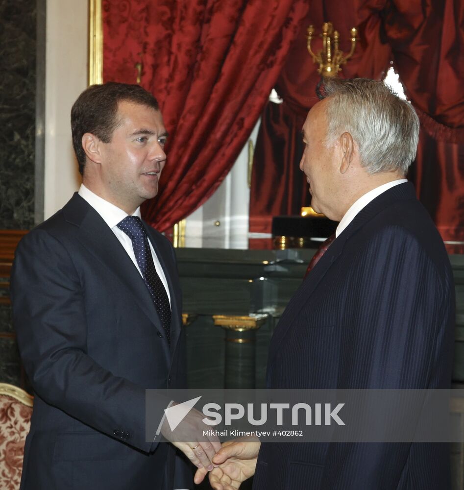 Dmitry Medvedev and Nursultan Nazarbayev meet in Moscow