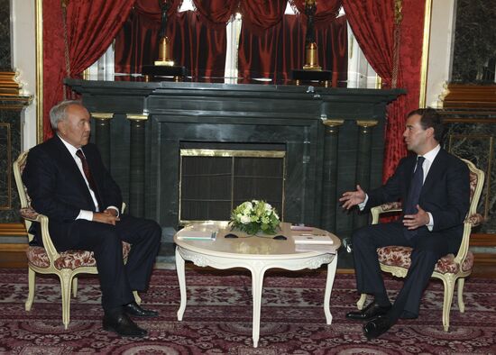 Dmitry Medvedev and Nursultan Nazarbayev meet in Moscow