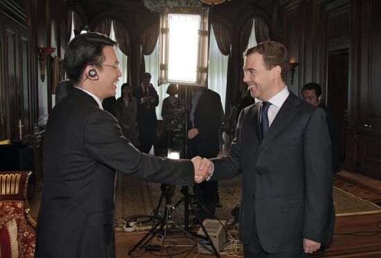 Dmitry Medvedev interviewed by Chinese Central Television