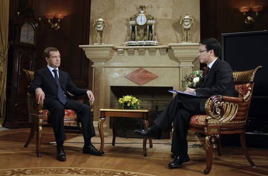 Dmitry Medvedev interviewed by Chinese Central Television
