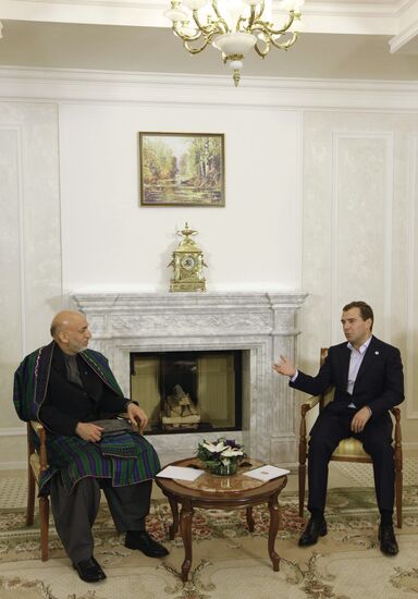 Dmitry Medvedev and Hamid Karzai