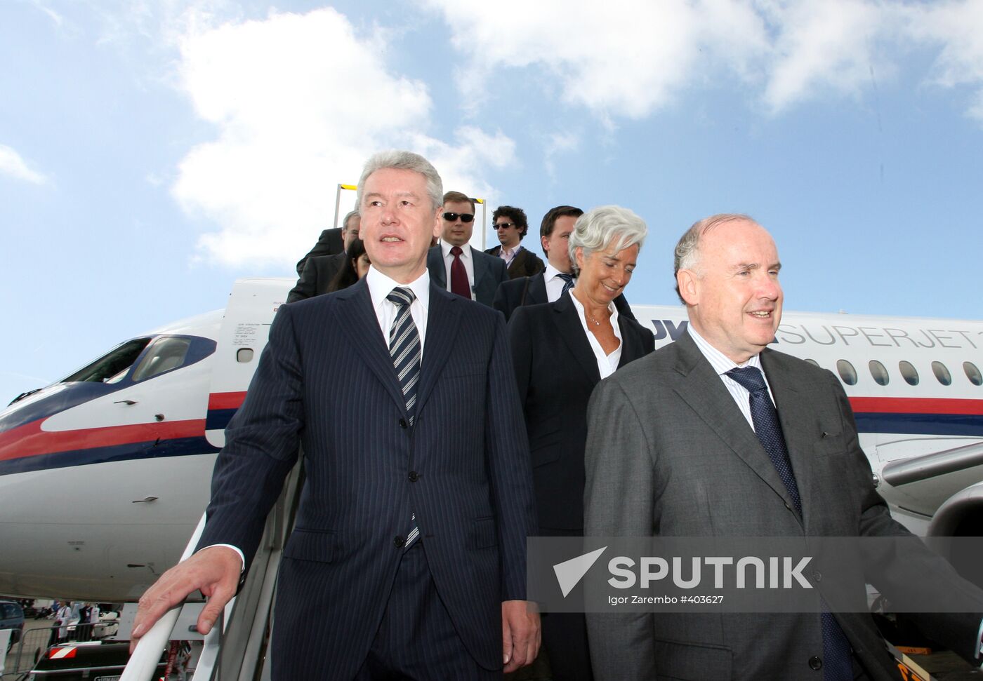 Sergei Sobyanin and Christine Lagard at Le Bourget