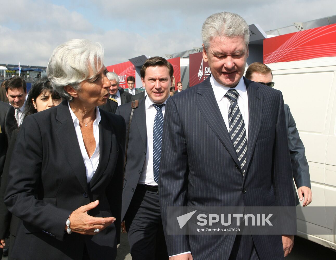 Sergei Sobyanin and Christine Lagard at Le Bourget