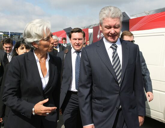 Sergei Sobyanin and Christine Lagard at Le Bourget