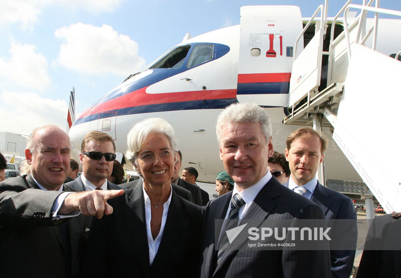 Sergei Sobyanin and Christine Lagard at Le Bourget