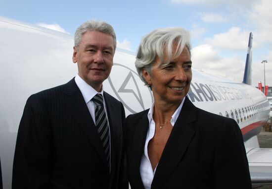 Sergei Sobyanin and Christine Lagard at Le Bourget