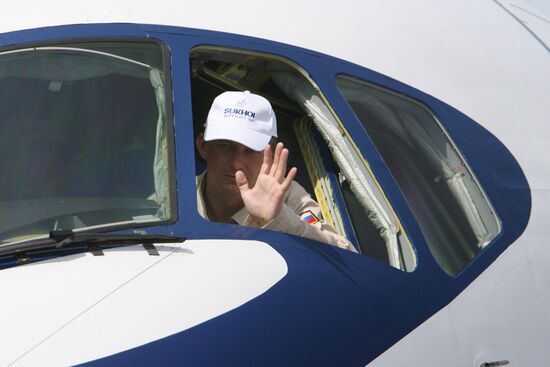 Sukhoi Superjet 100 exhibited at 48th Paris Air Show