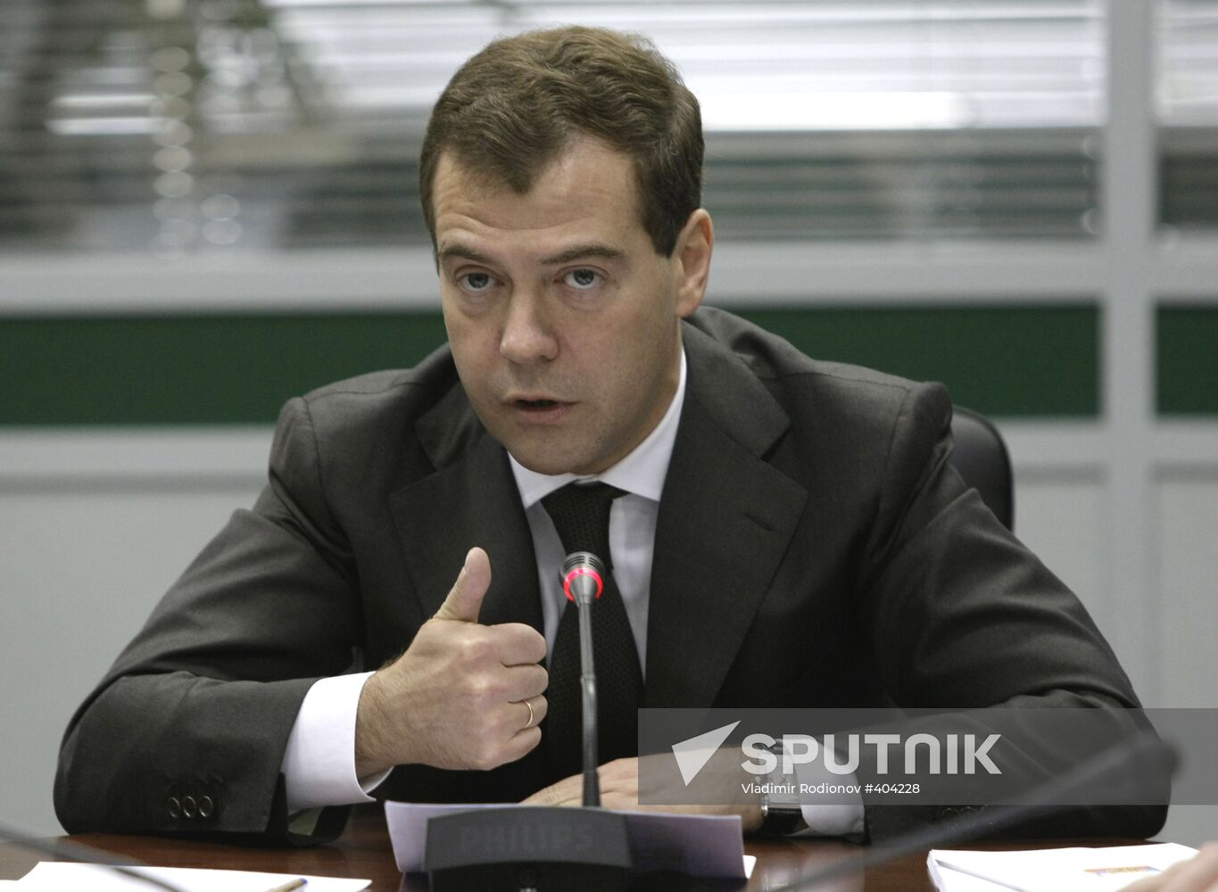 Dmitry Medvedev chairing commission meeting