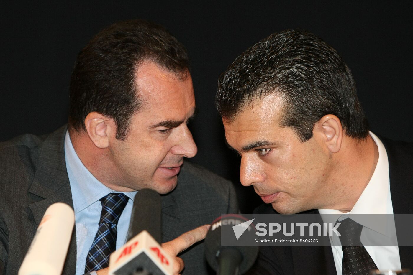 Thierry Garnier and Jacobo Caller attend press conference