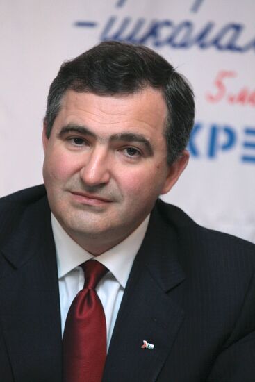 Lev Khasis attends press conference