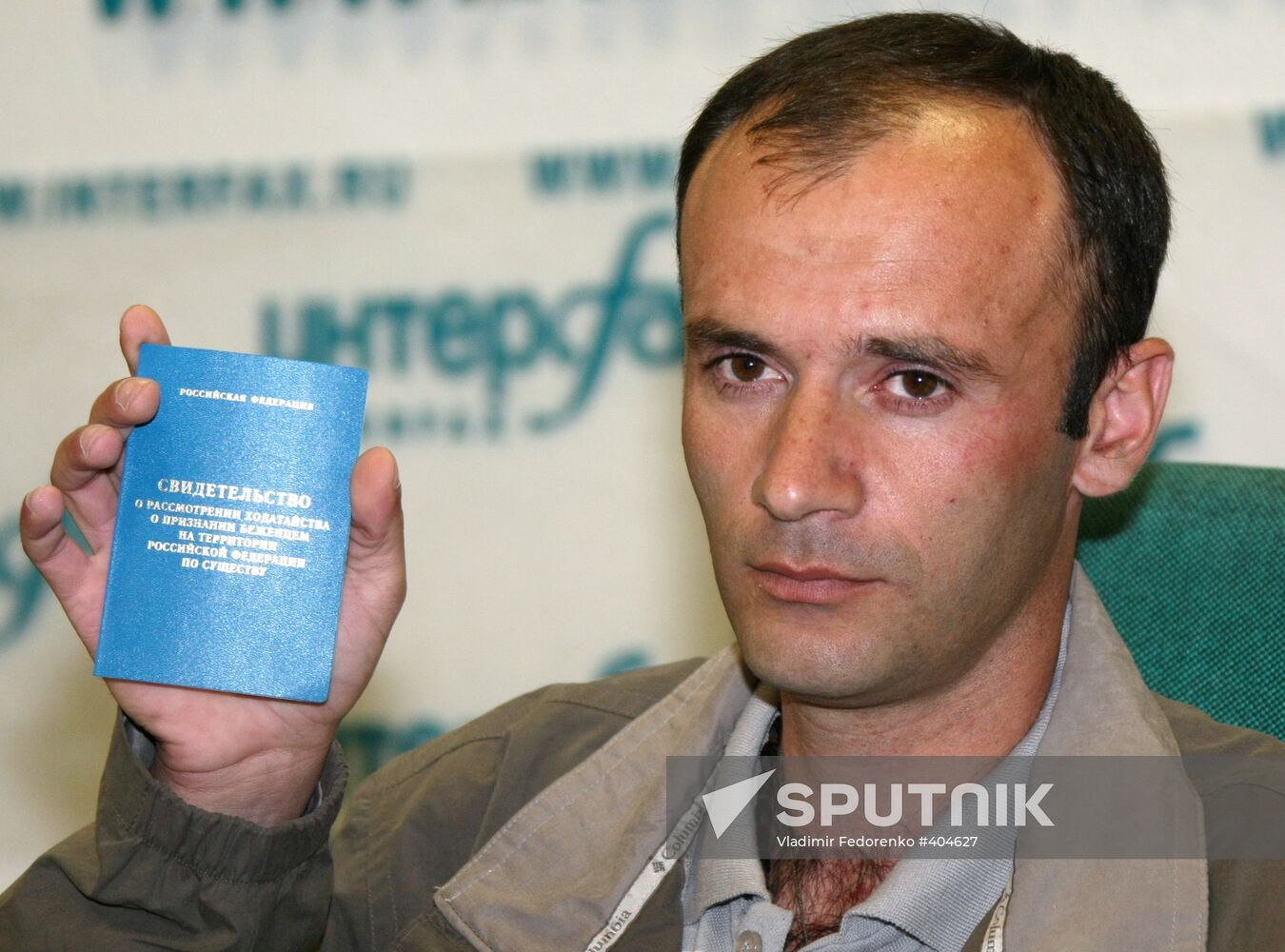 Alex Bzhaniya at a news conference in Moscow