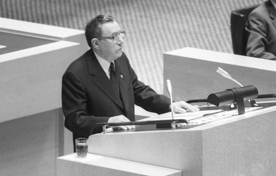 in StockholAndrei Gromyko speaking in Stockholm
