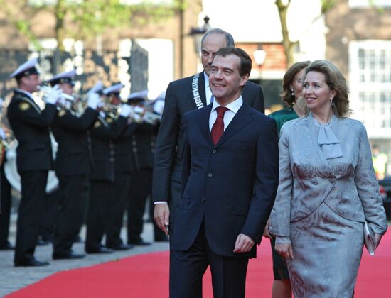 Dmitry Medvedev and Svetlana Medvedev in the Netherlands