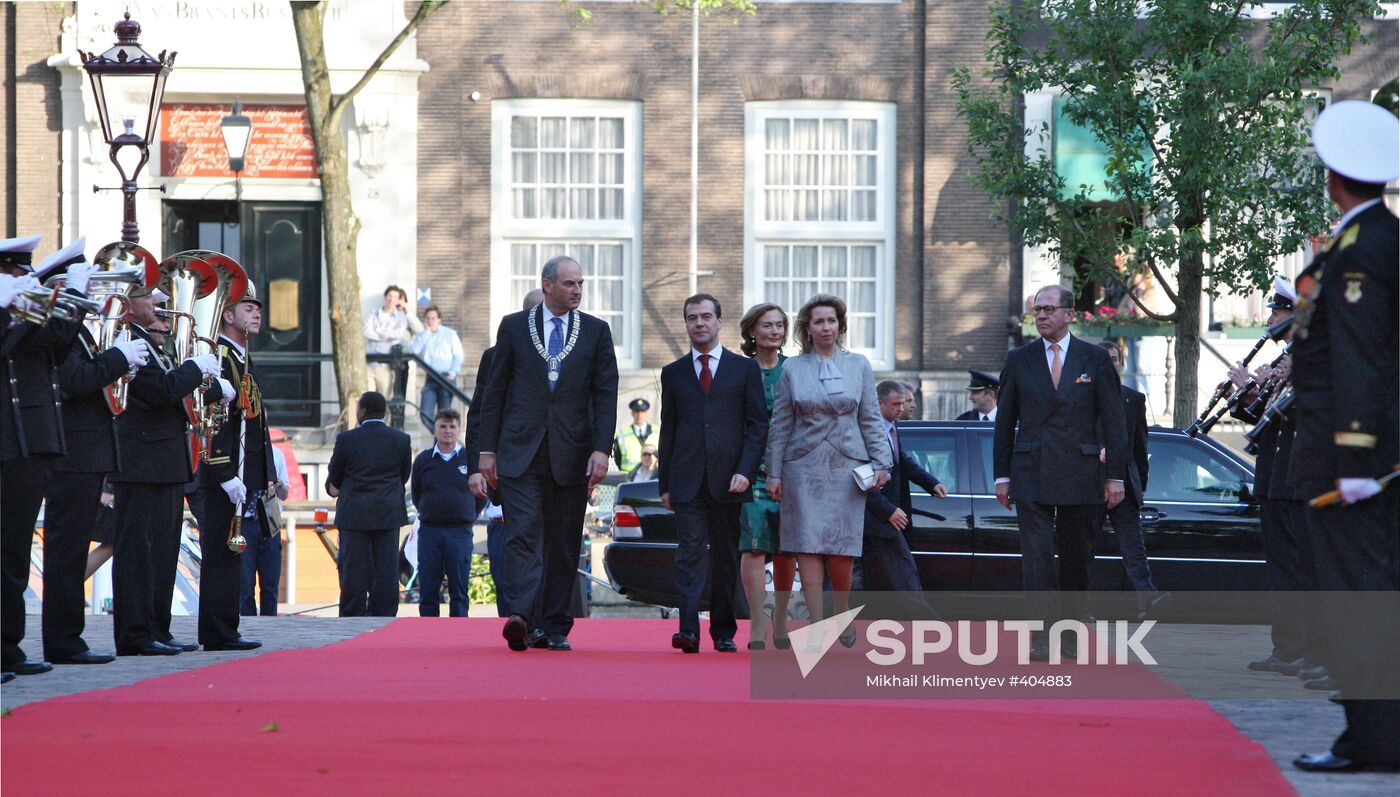 Dmitry Medvedev and Svetlana Medvedev in the Netherlands