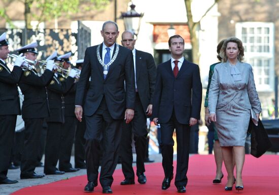 Dmitry Medvedev and Svetlana Medvedev in the Netherlands