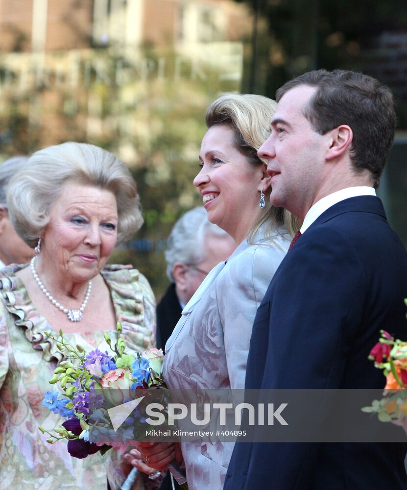 Dmitry Medvedev and Svetlana Medvedev in the Netherlands