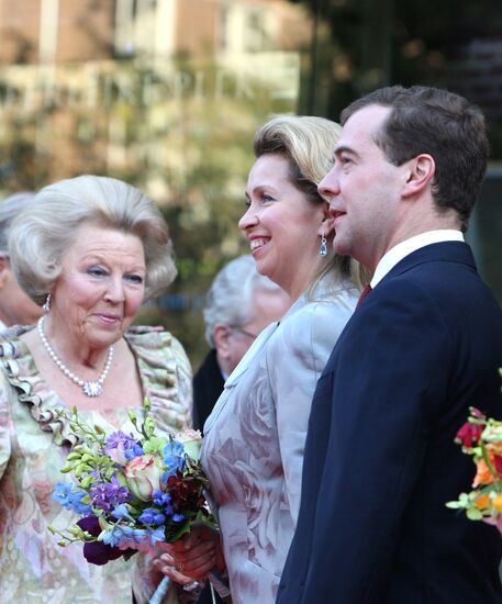 Dmitry Medvedev and Svetlana Medvedev in the Netherlands