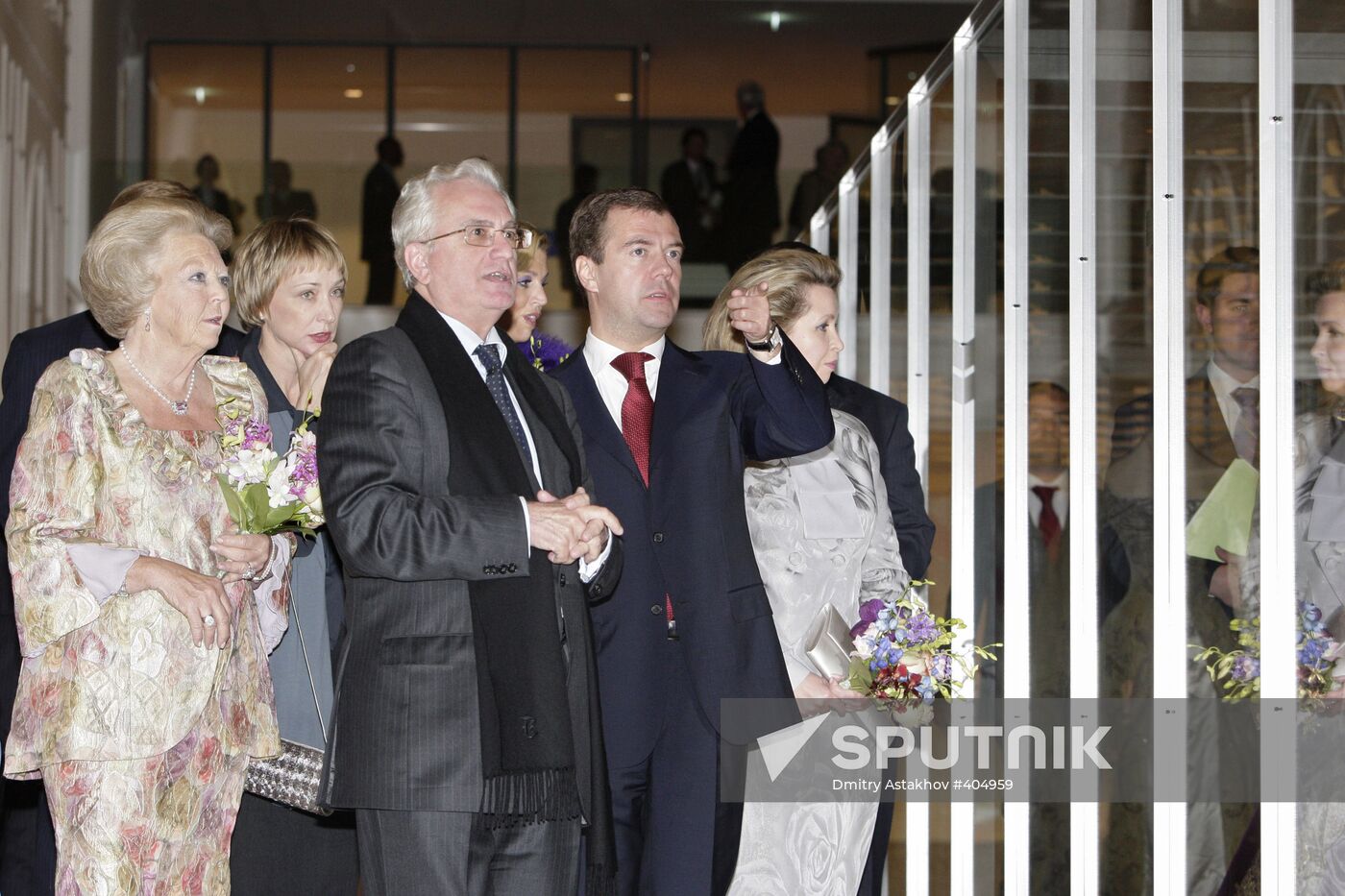 Dmitry Medvedev and his wife at Hermitage on the Amstel