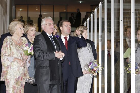 Dmitry Medvedev and his wife at Hermitage on the Amstel