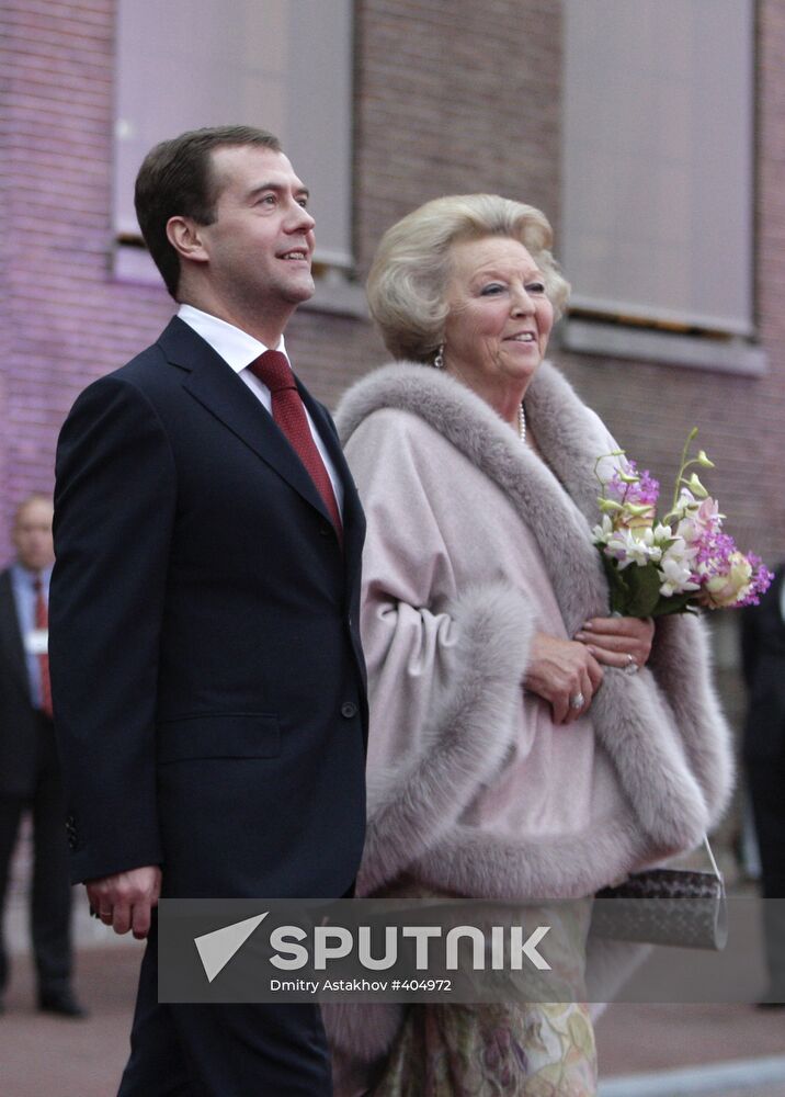 President Medvedev and Svetlana Medvedev visit Netherlands