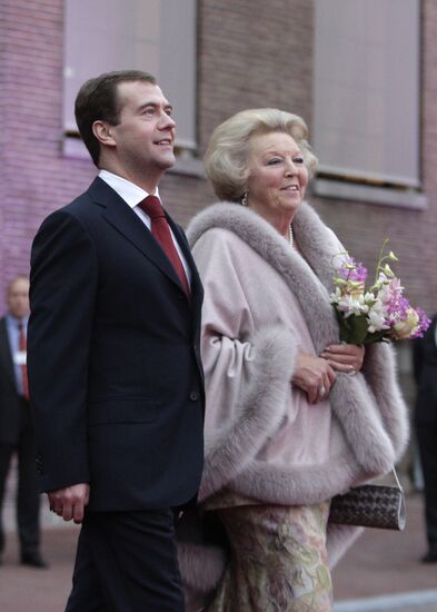 President Medvedev and Svetlana Medvedev visit Netherlands