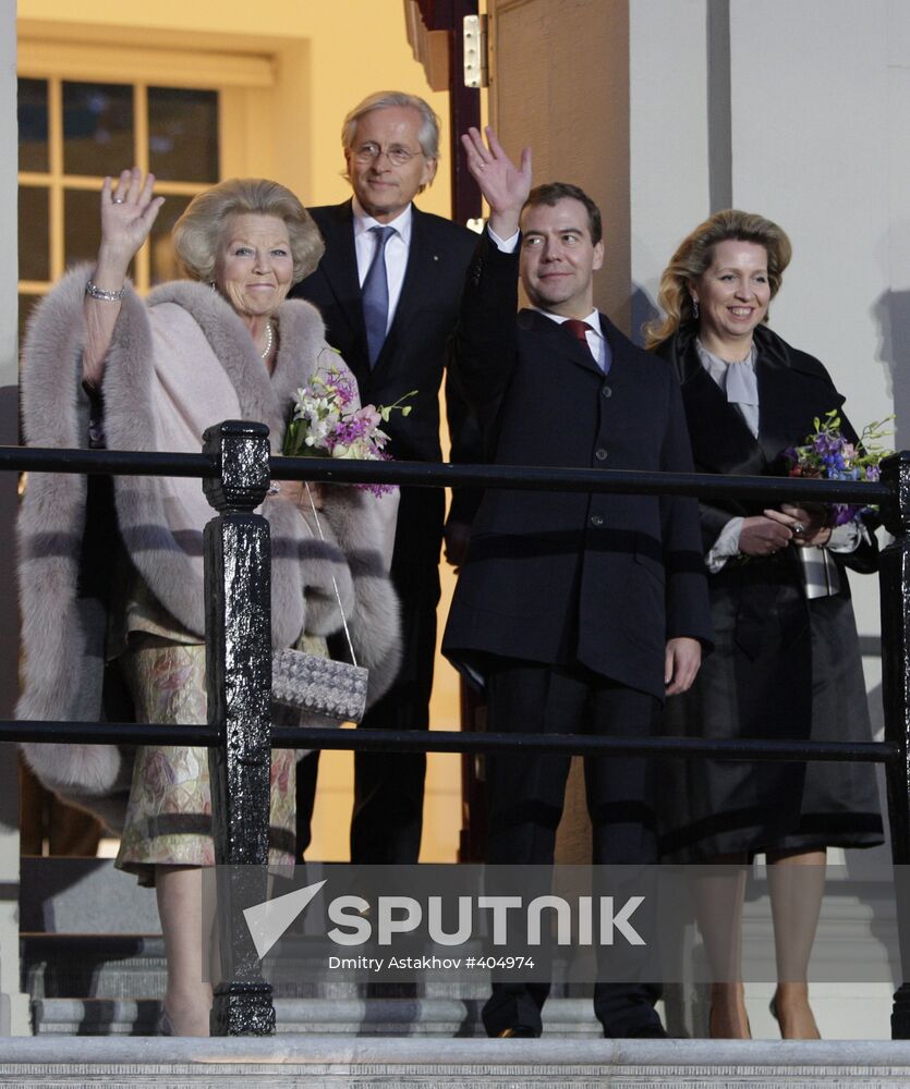 President Medvedev and Svetlana Medvedev visit Netherlands