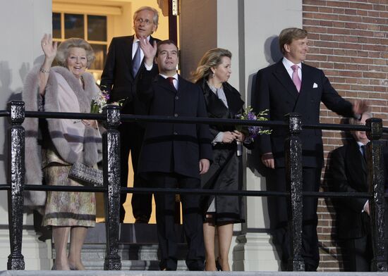 President Medvedev and Svetlana Medvedev visit Netherlands