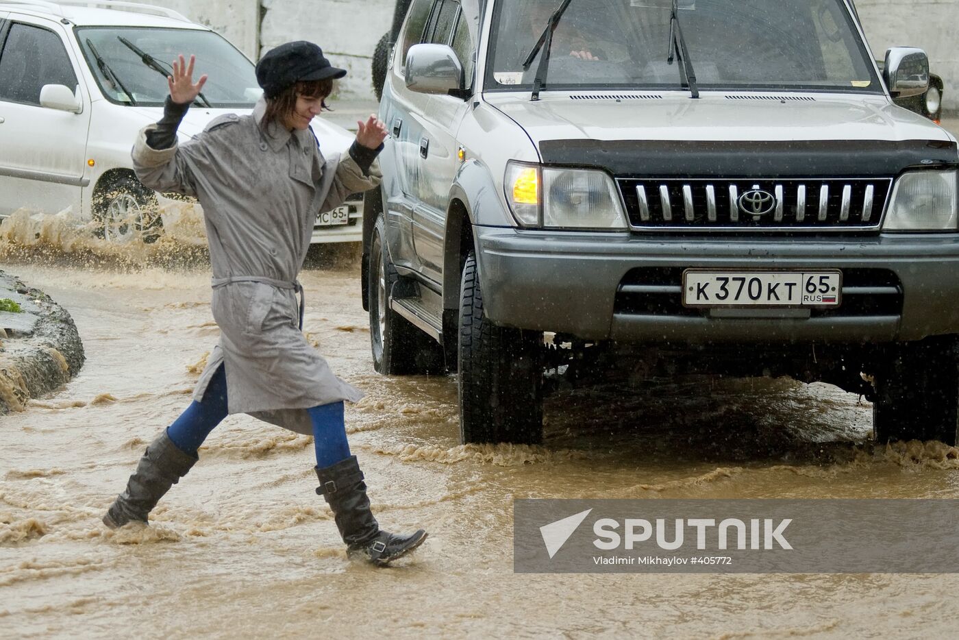 Powerful cyclone hits Sakhalin Island