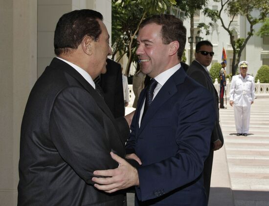Russian President Dmitry Medvedev visits Egypt
