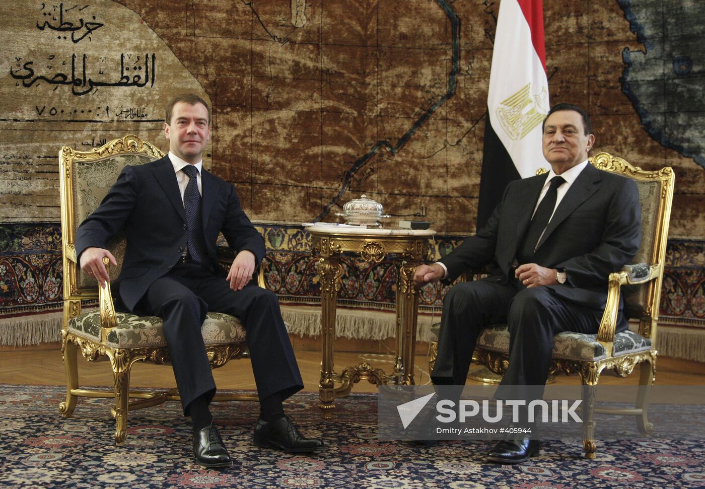 Russian President Dmitry Medvedev visits Egypt