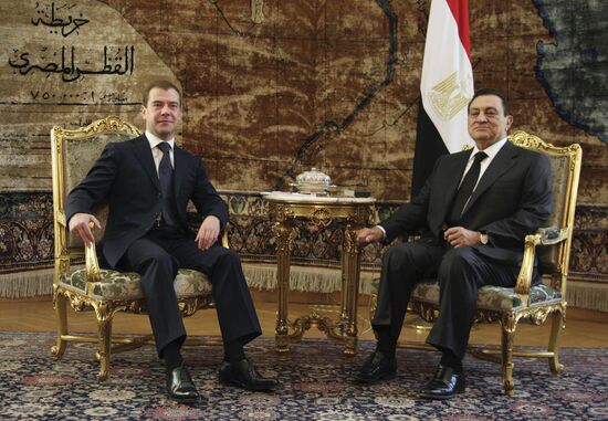 Russian President Dmitry Medvedev visits Egypt