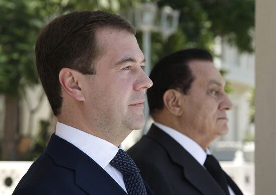 Russian President Dmitry Medvedev visits Egypt