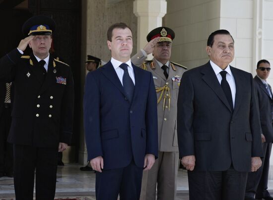 Russian President Dmitry Medvedev visits Egypt